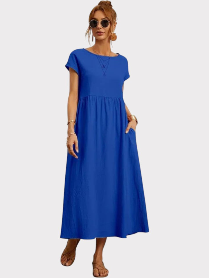 Crimson Breeze Midi Dress