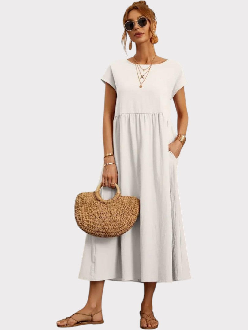 Crimson Breeze Midi Dress