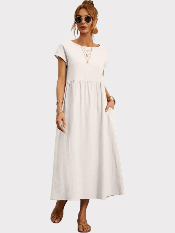 Crimson Breeze Midi Dress