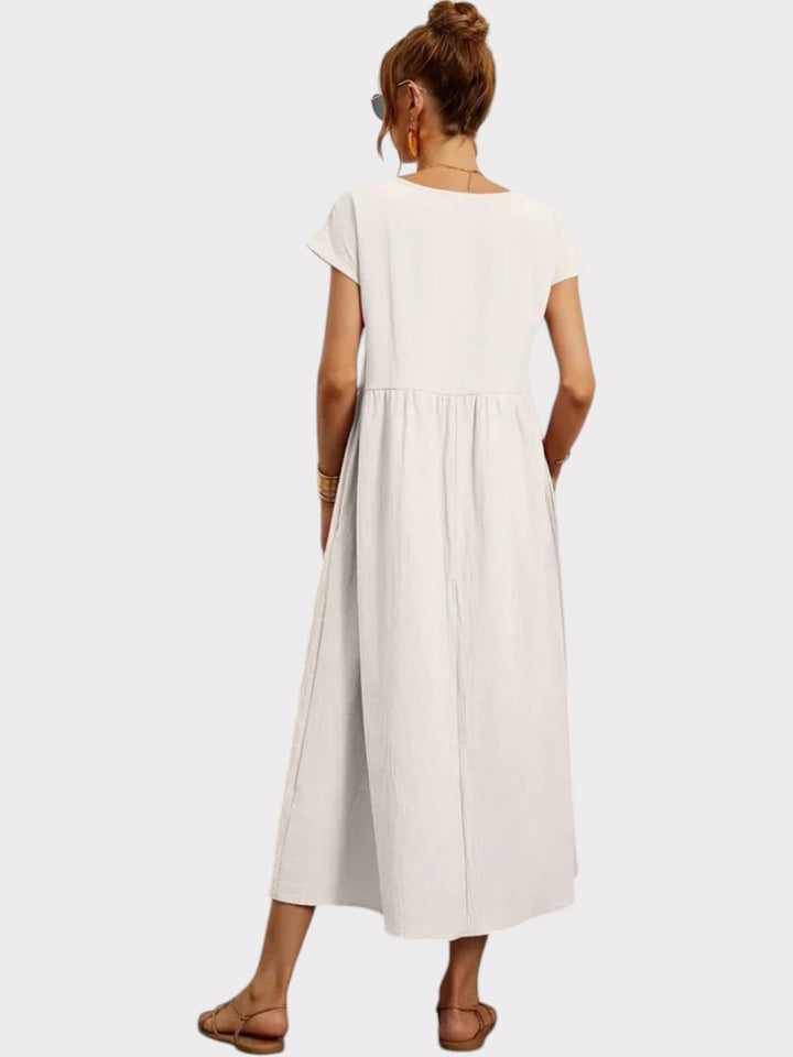 Crimson Breeze Midi Dress