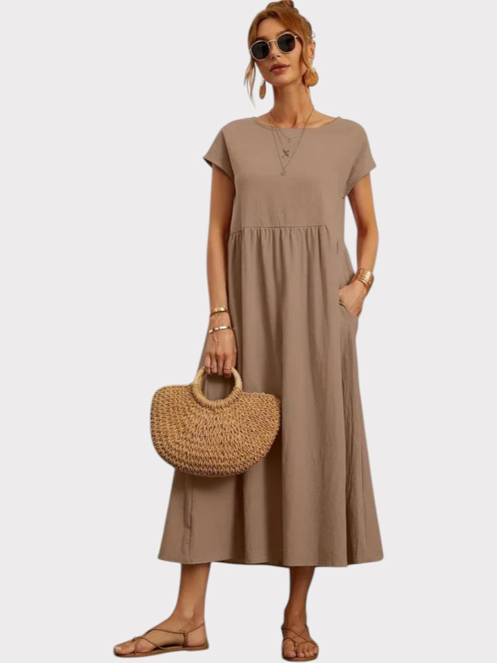 Crimson Breeze Midi Dress