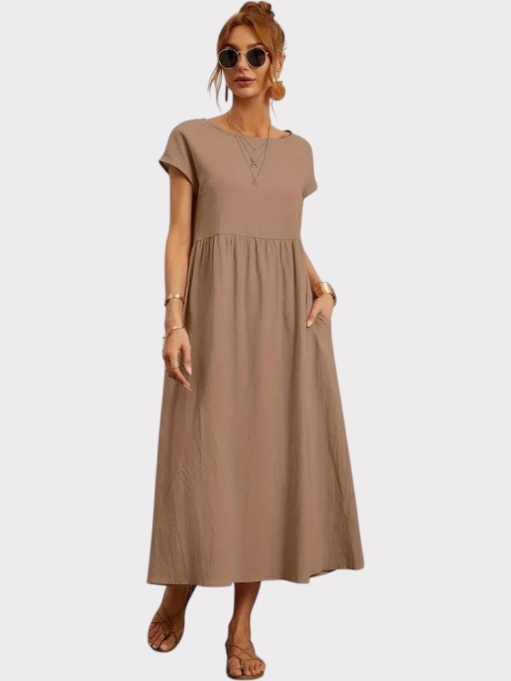Crimson Breeze Midi Dress