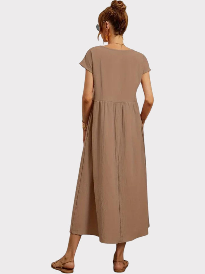 Crimson Breeze Midi Dress