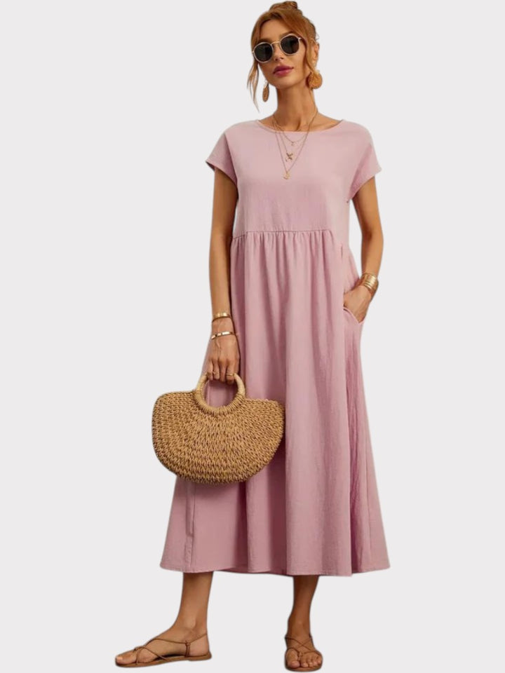 Crimson Breeze Midi Dress