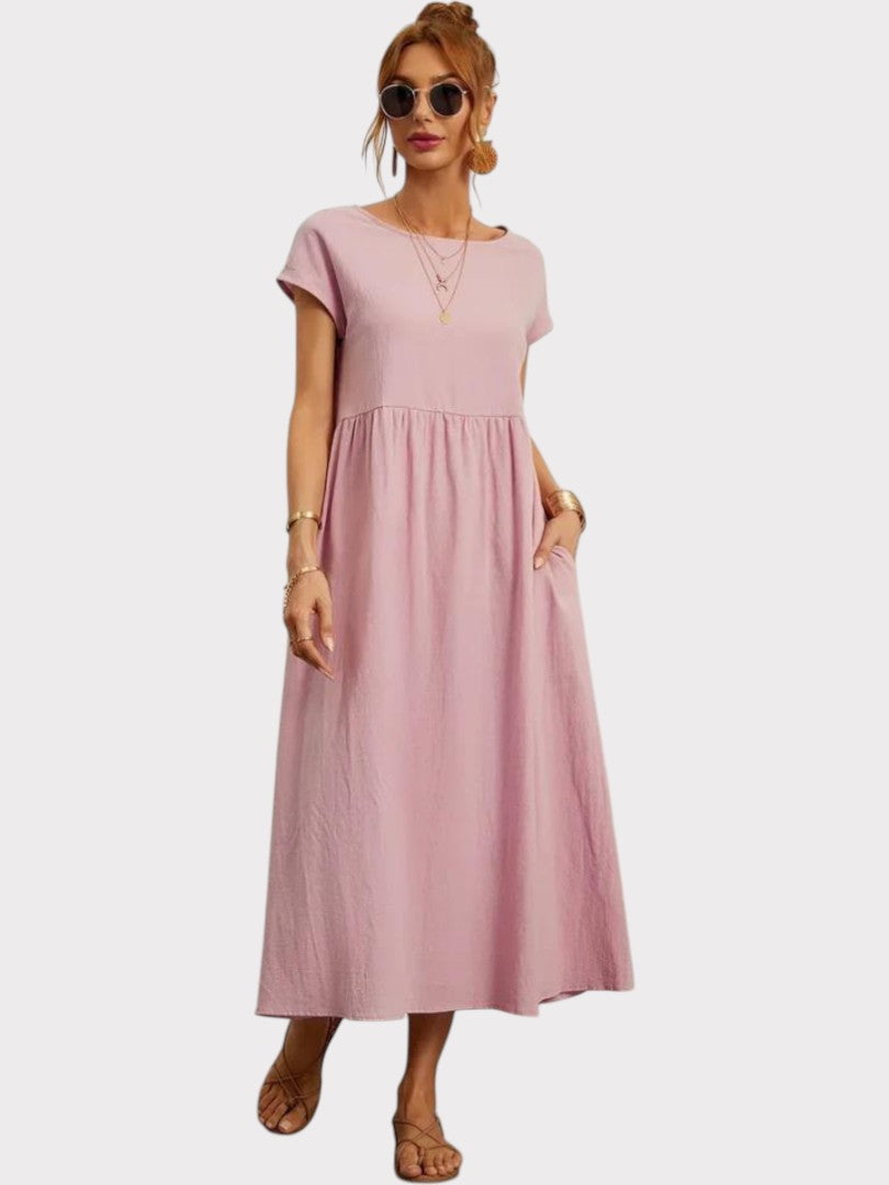Crimson Breeze Midi Dress