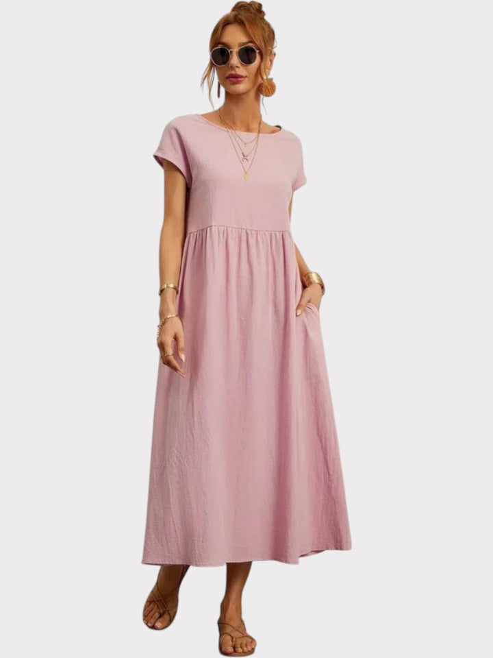Crimson Breeze Midi Dress