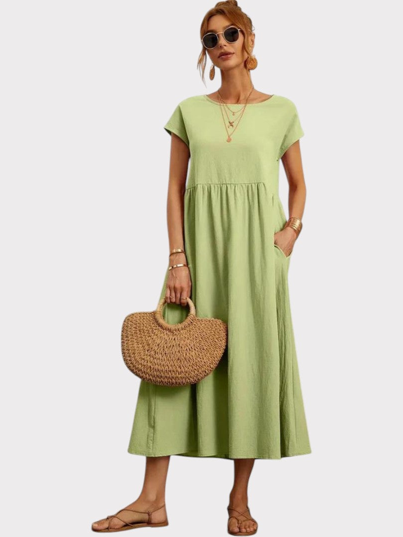 Crimson Breeze Midi Dress