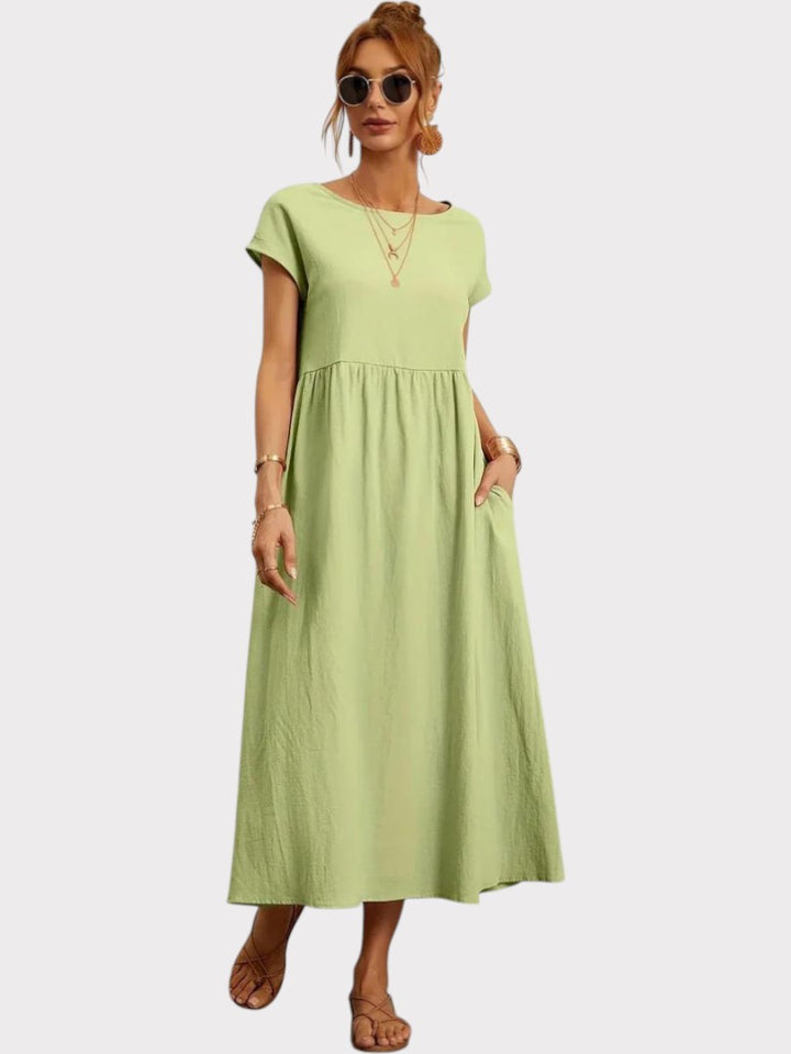 Crimson Breeze Midi Dress