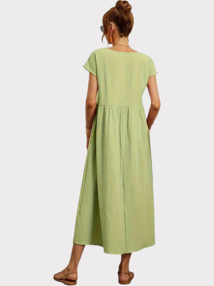 Crimson Breeze Midi Dress