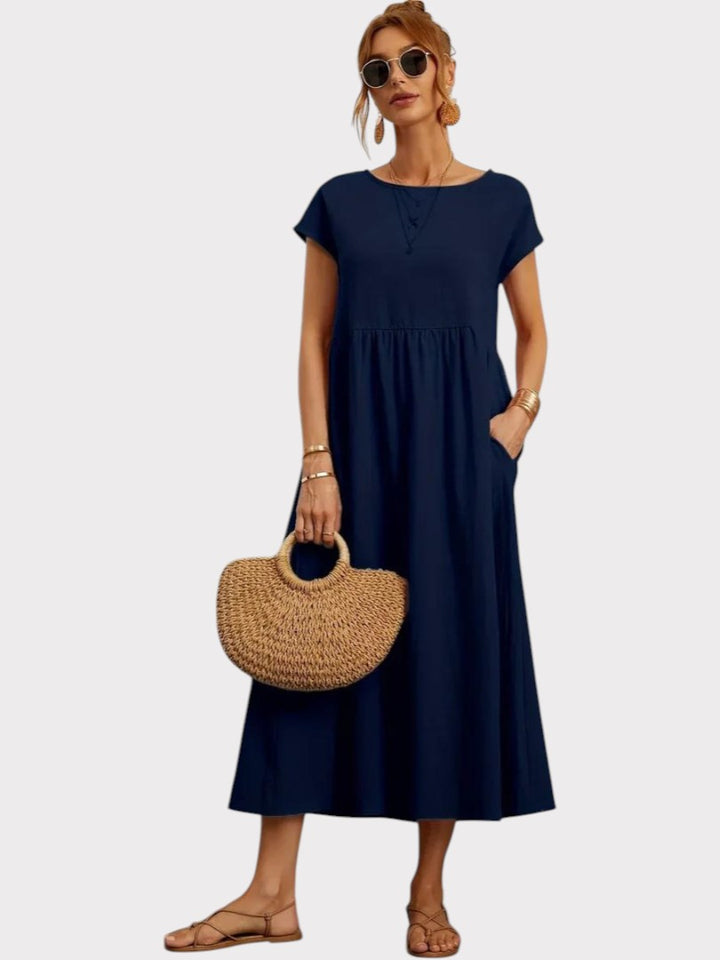 Crimson Breeze Midi Dress