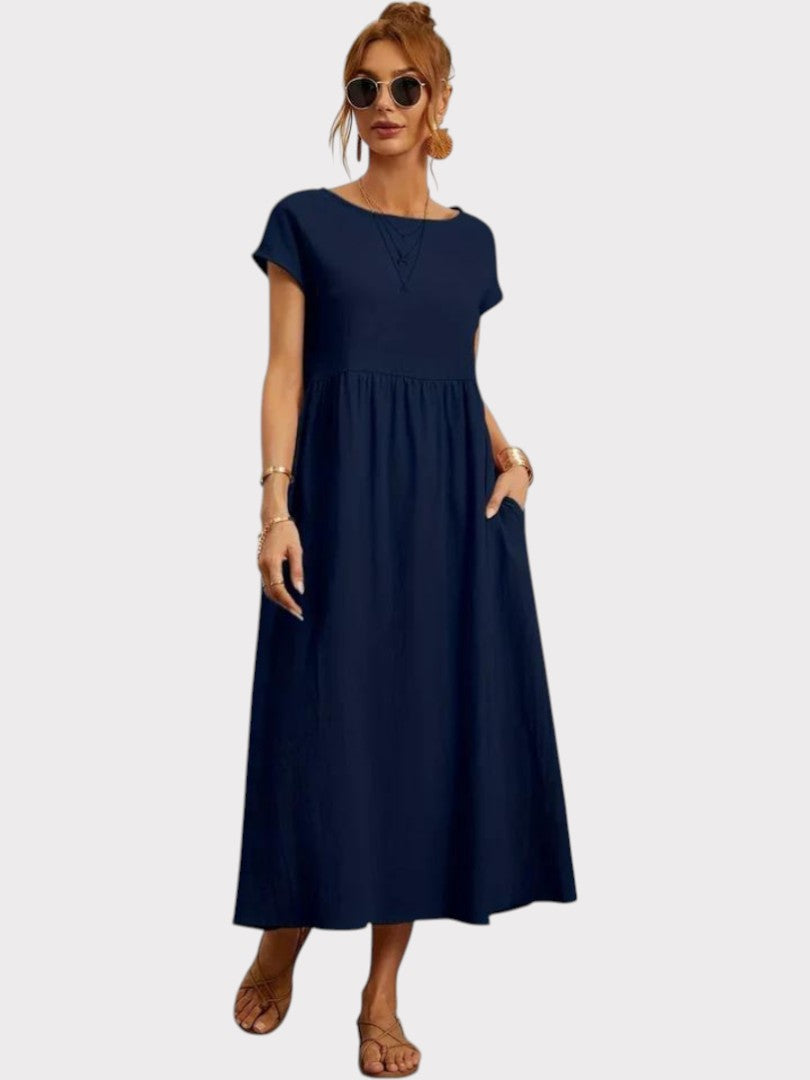 Crimson Breeze Midi Dress