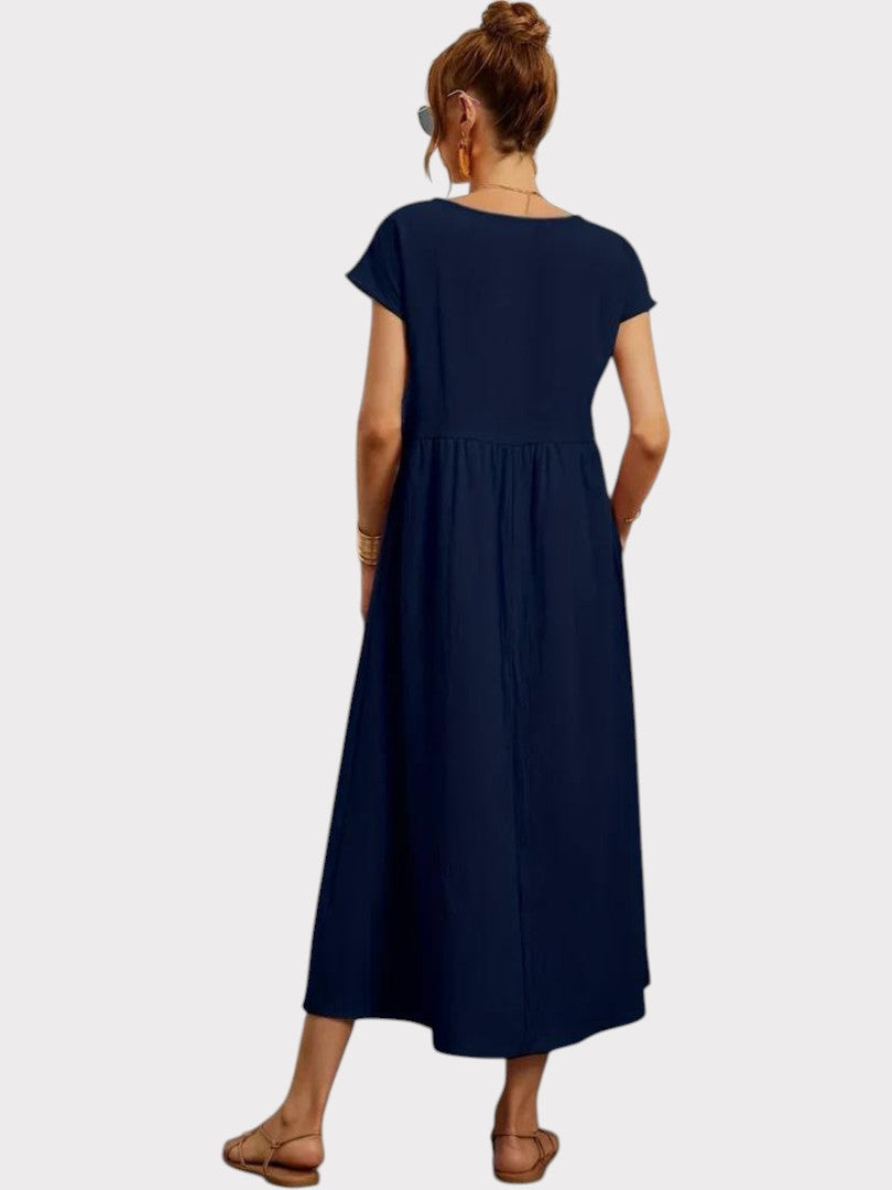 Crimson Breeze Midi Dress