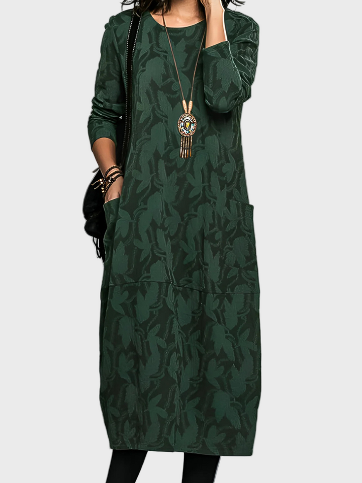 Dark Green Printed Kurti Dress