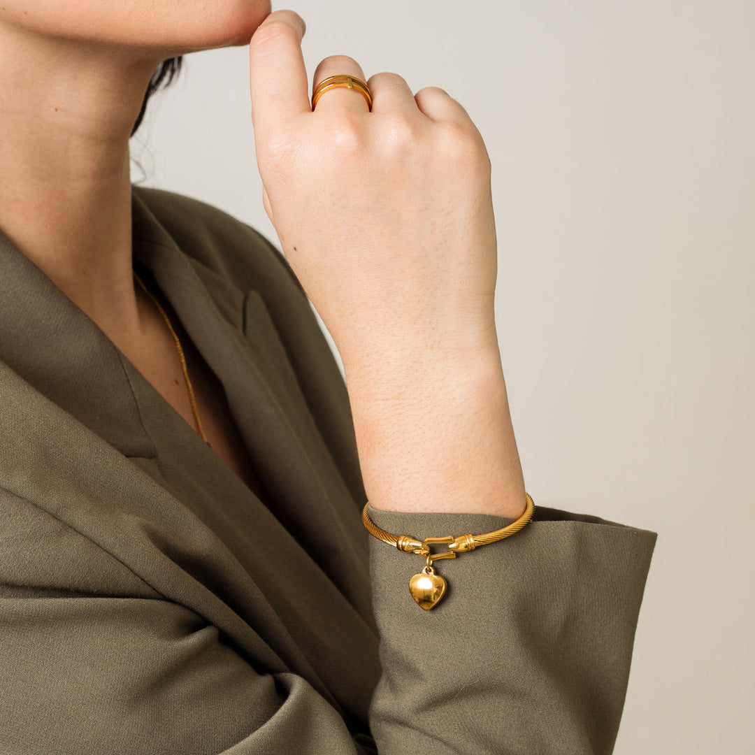 Gold Heart-Shaped Bracelet