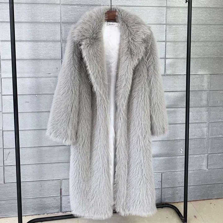 Arctic Elegance Long Faux Fur Coat