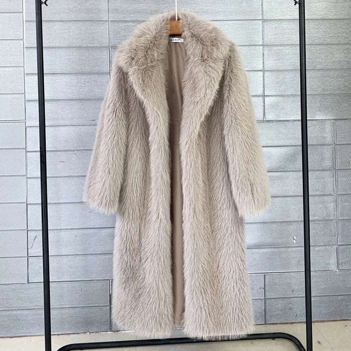 Arctic Elegance Long Faux Fur Coat
