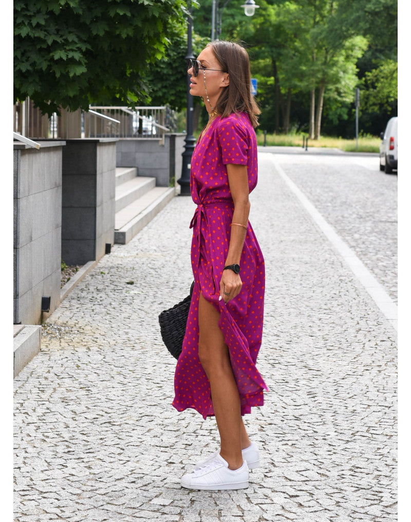 Vibrant Garden Wrap Maxi Dress