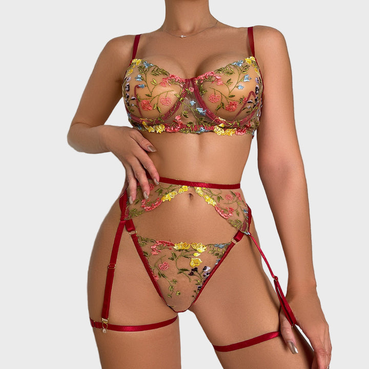 Flora Mystique Embroidered Lingerie Set
