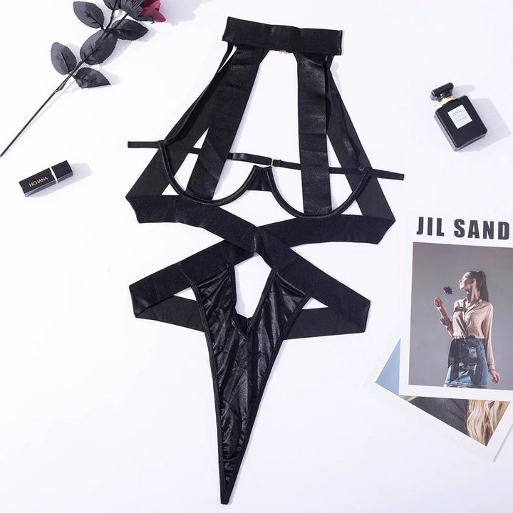 Noir Elegance Mesh Bodysuit