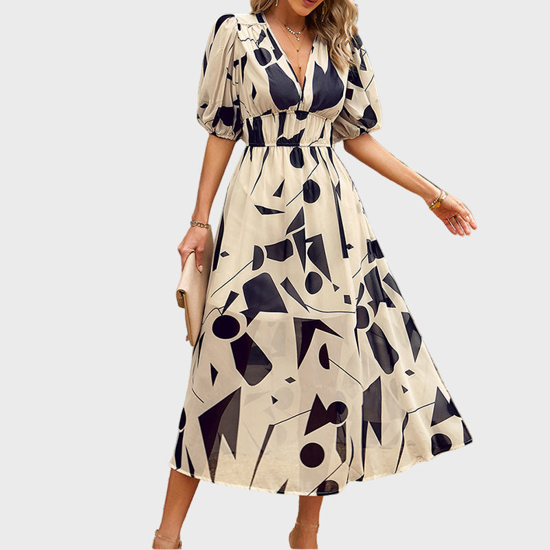 V-neck midi dress