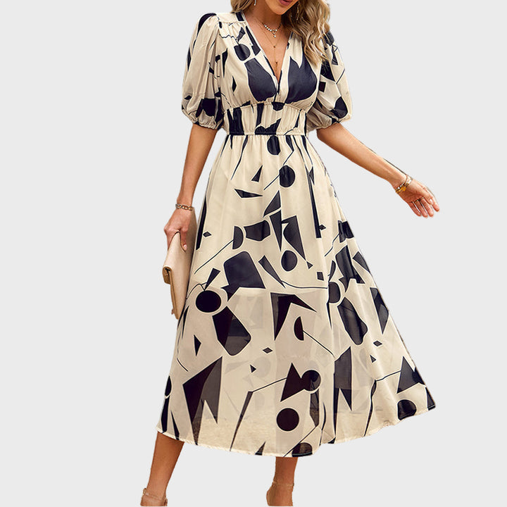 V-neck midi dress