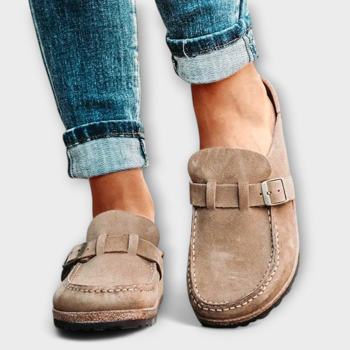Women's Orthopedic Moccasins with Decorative Closure