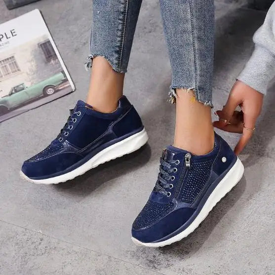 SilverSpark Wedge Sneakers