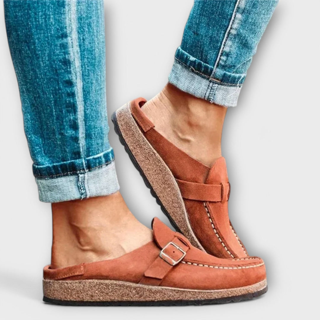 Women's Orthopedic Moccasins with Decorative Closure