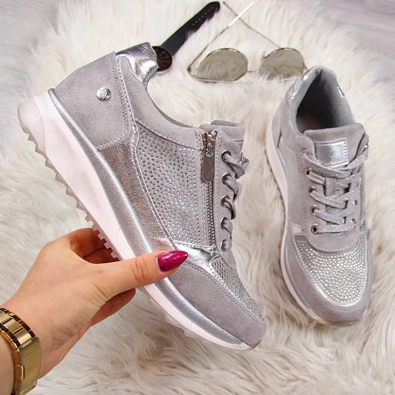 SilverSpark Wedge Sneakers