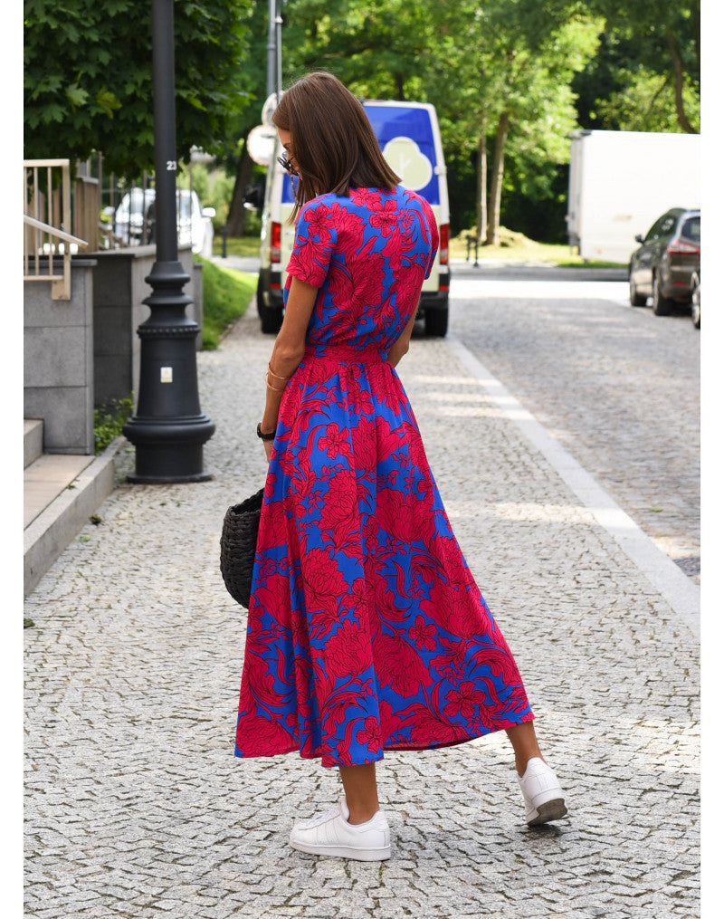 Vibrant Garden Wrap Maxi Dress