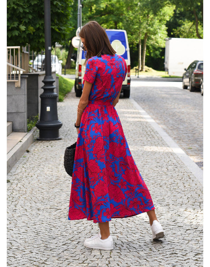 Vibrant Garden Wrap Maxi Dress