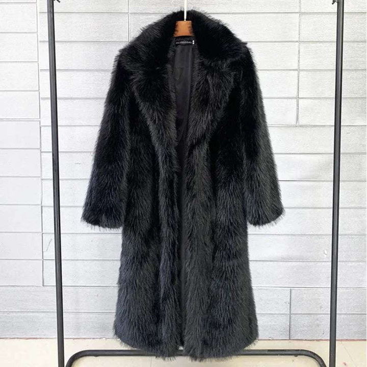 Arctic Elegance Long Faux Fur Coat