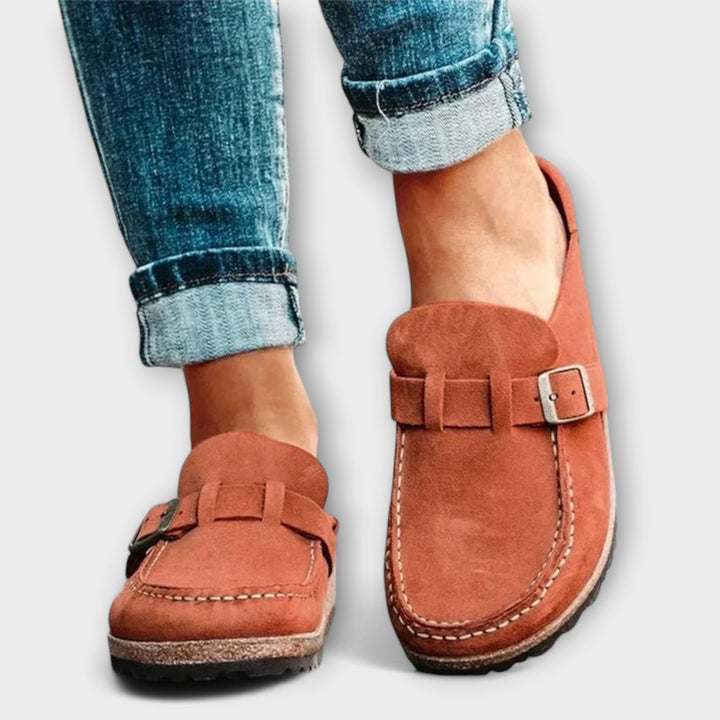 Women's Orthopedic Moccasins with Decorative Closure