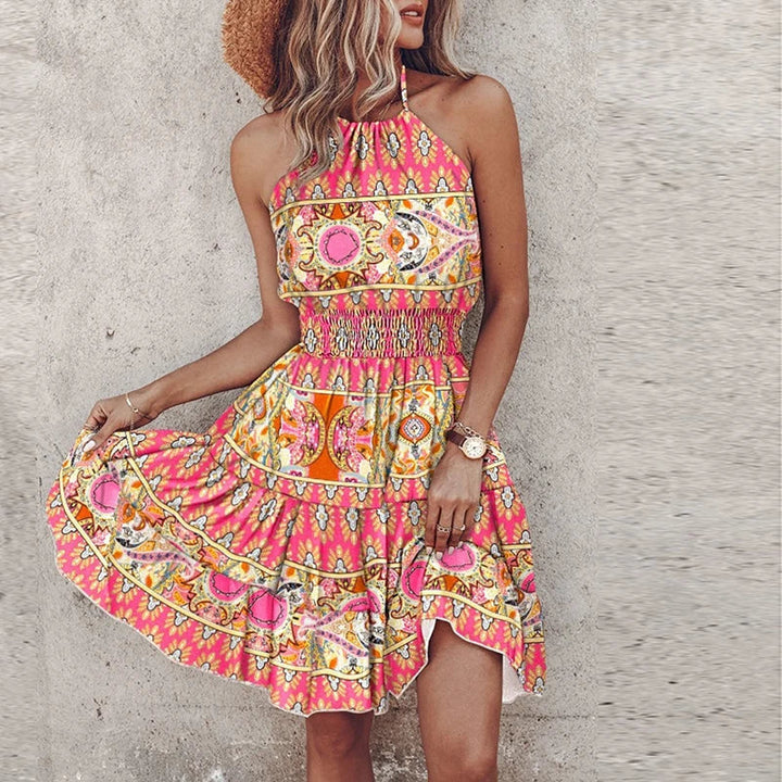 Bohemian Sunset Halter Dress