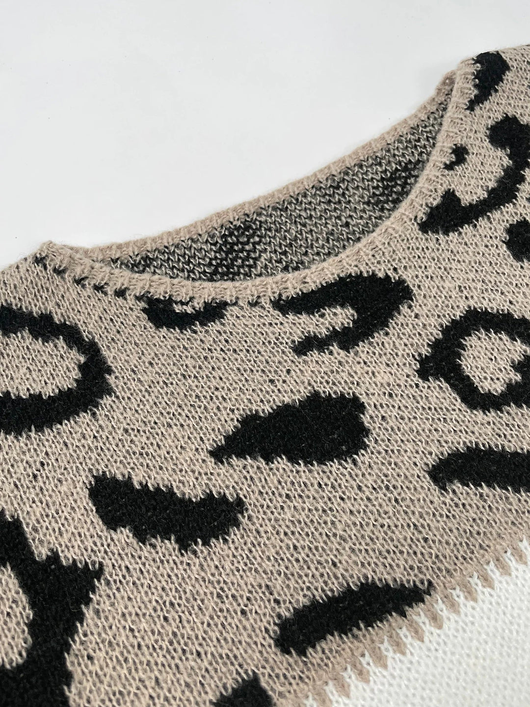 Chic Leopard Color Block Sweater