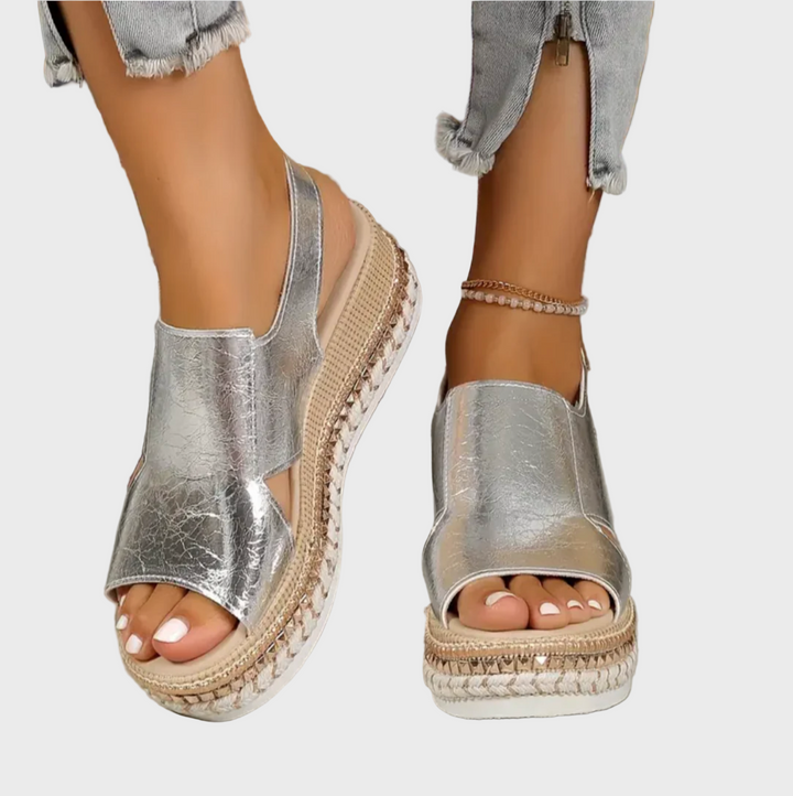 Aurelia Luxe Metallic Platform Sandals