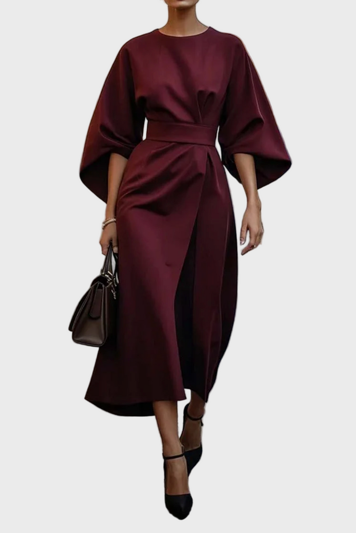 Midnight Elegance Kimono-Sleeve Dress