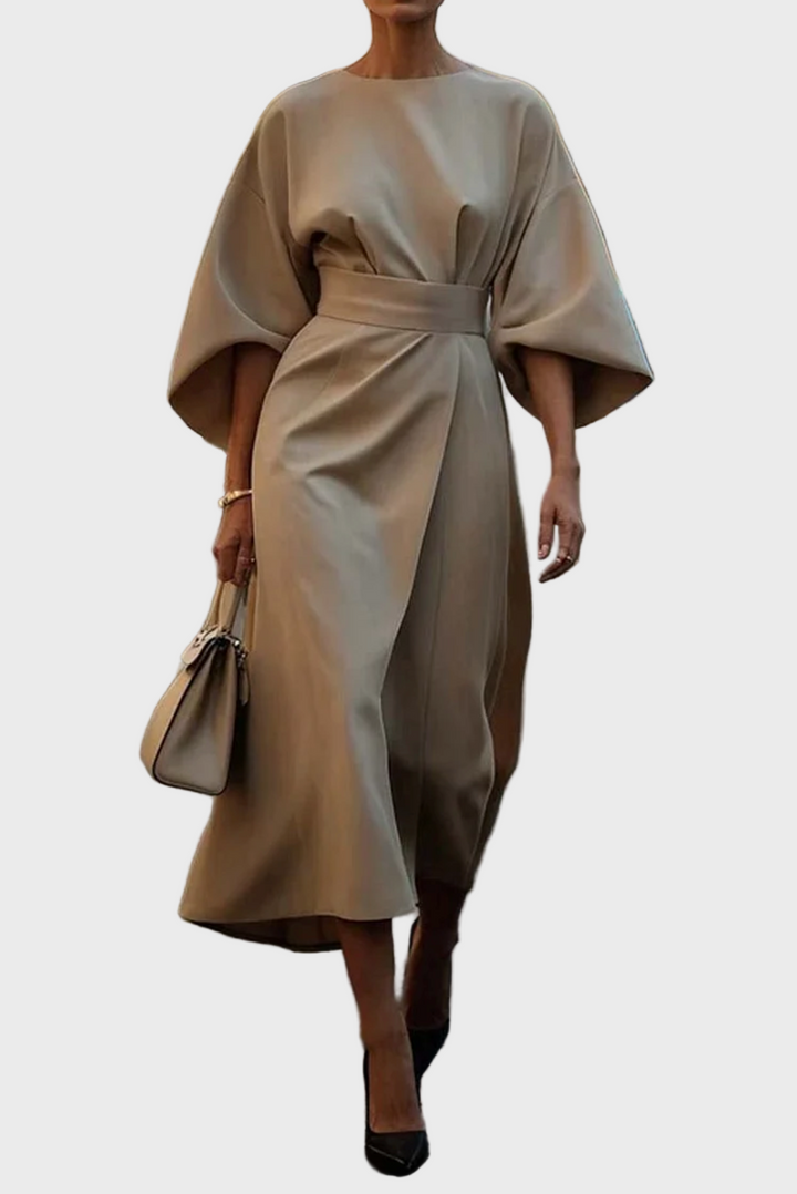 Midnight Elegance Kimono-Sleeve Dress