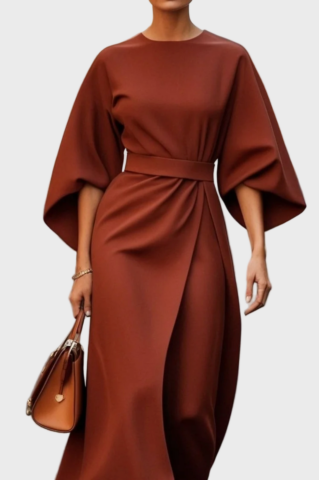 Midnight Elegance Kimono-Sleeve Dress