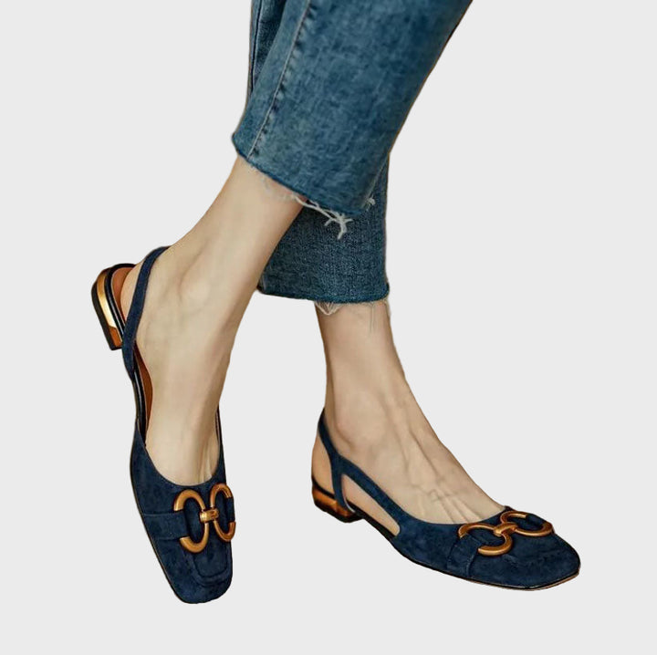 Midnight Elegance Slingback Flats