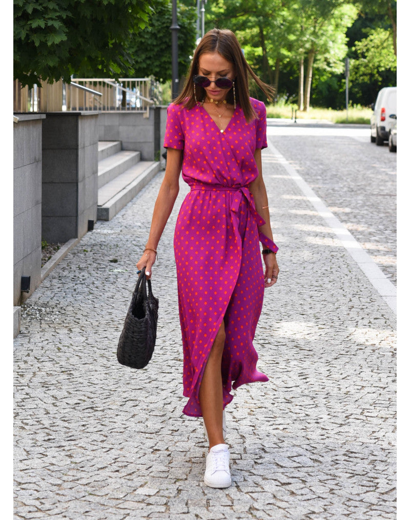 Vibrant Garden Wrap Maxi Dress