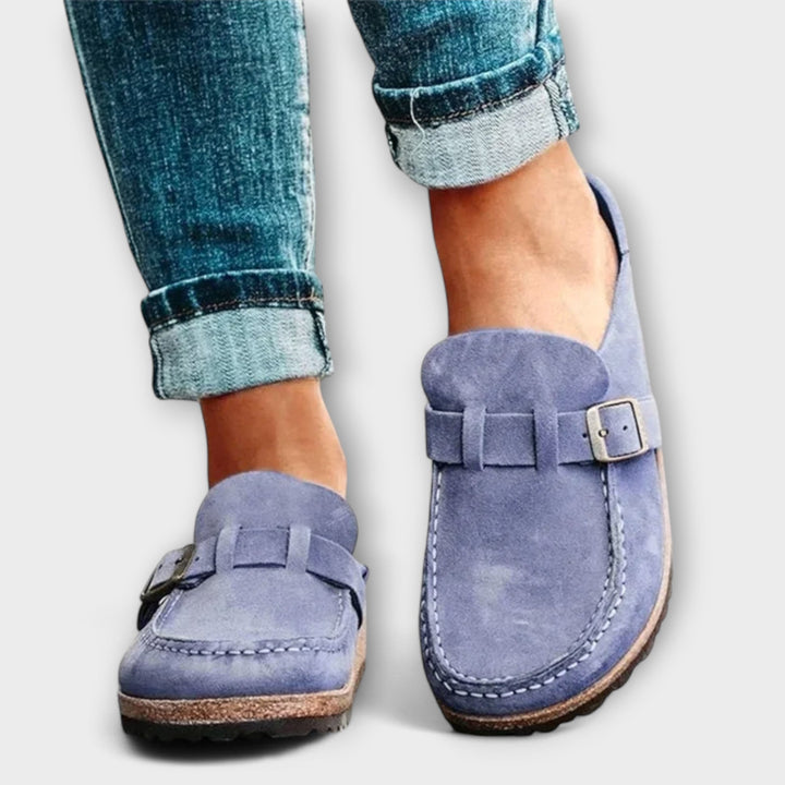 Women's Orthopedic Moccasins with Decorative Closure