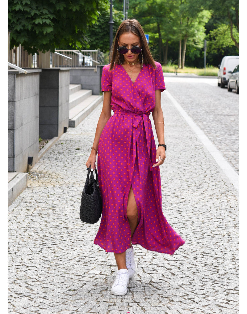 Vibrant Garden Wrap Maxi Dress