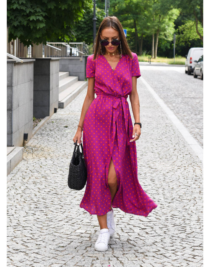 Vibrant Garden Wrap Maxi Dress