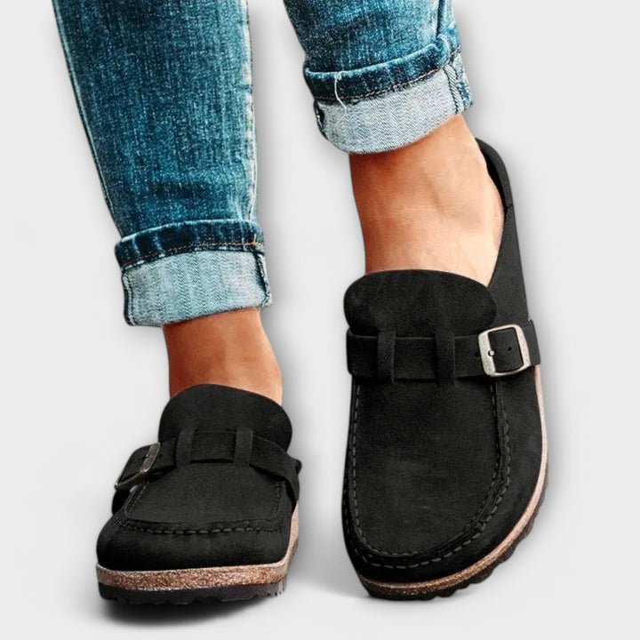 Women's Orthopedic Moccasins with Decorative Closure