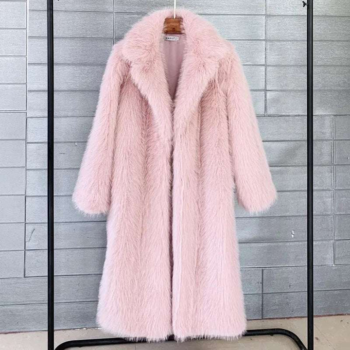 Arctic Elegance Long Faux Fur Coat