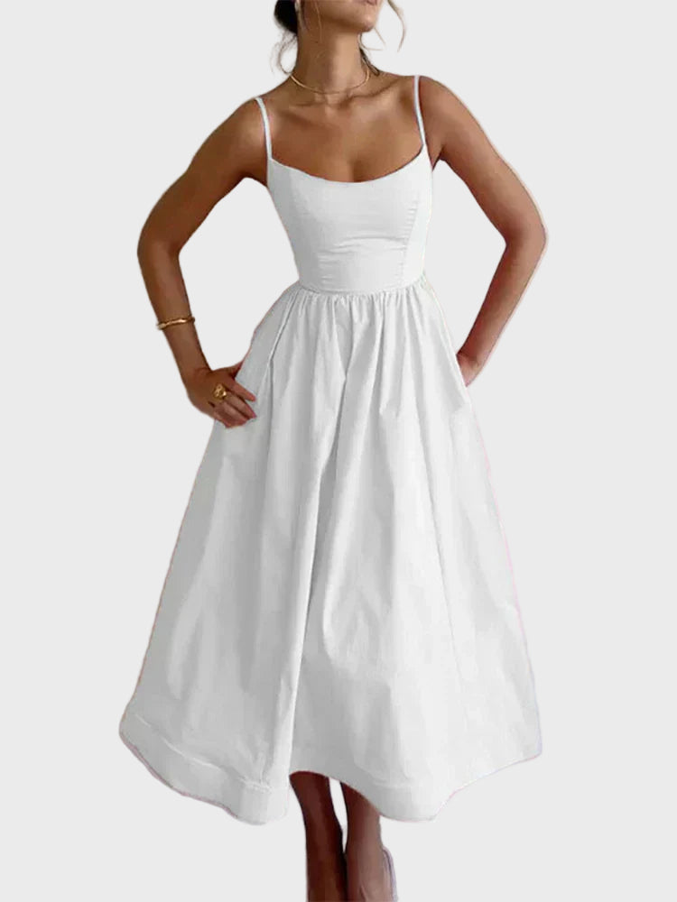 Elegant White Midi Dress