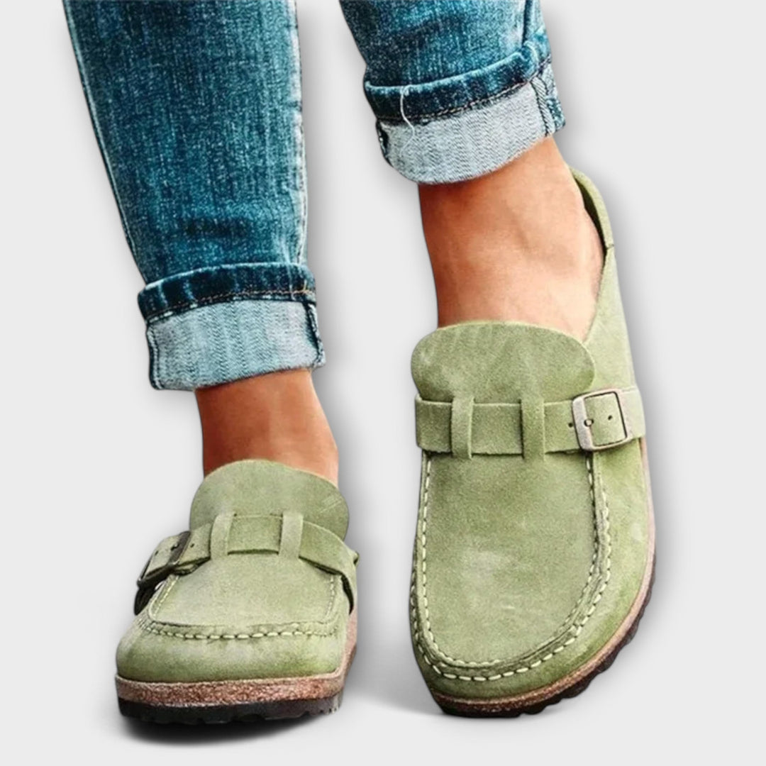 Women's Orthopedic Moccasins with Decorative Closure