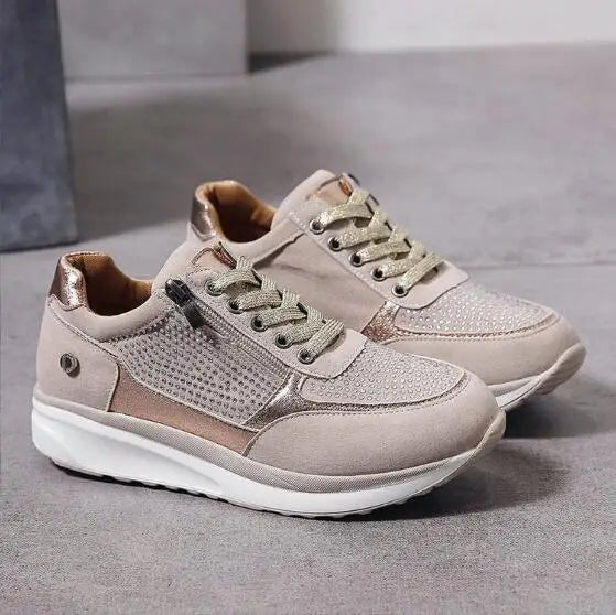 SilverSpark Wedge Sneakers