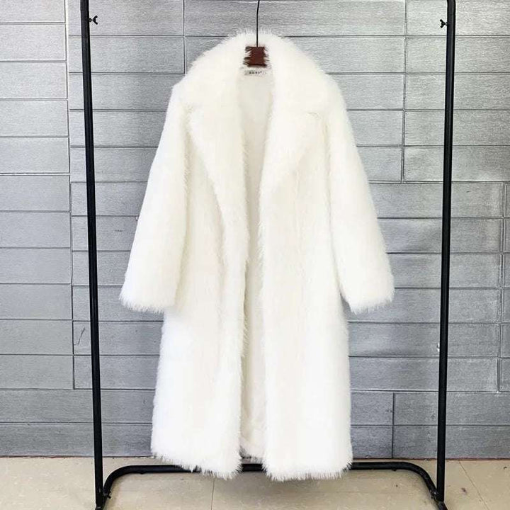 Arctic Elegance Long Faux Fur Coat